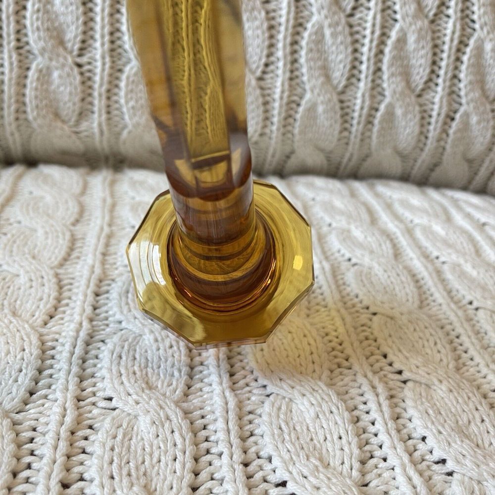MOSER Decanter Stopper Replacement AMBER Vintage Glass Bohemian 11" - Picture 10 of 13